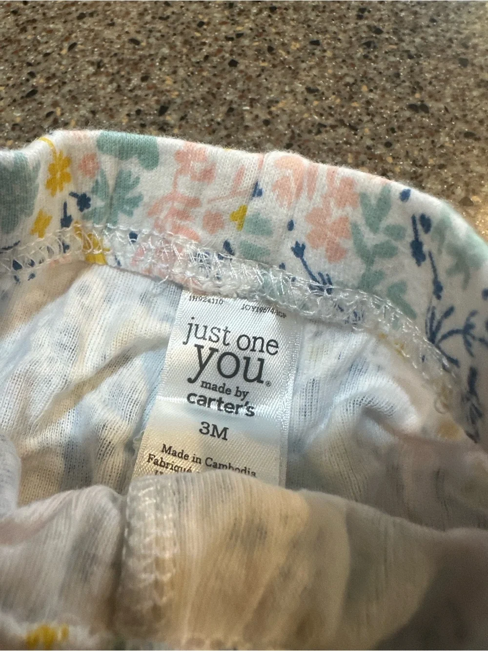 Carter's White Baby Leggings with Blue, Pink & Yellow Floral Print